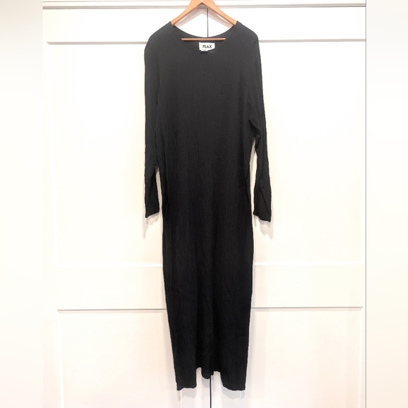 Flax Dresses & Skirts - FLAX Women's Long Sleeve Black Maxi Dress Size Large